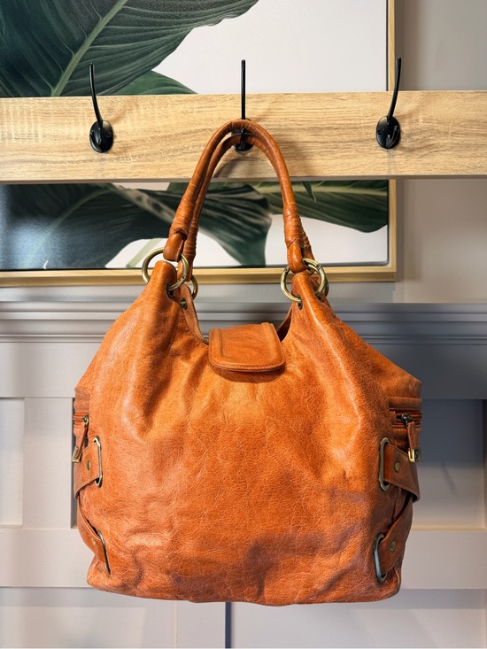 Sorbaco Handbags - Sorbaco Women’s Faux Leather Hobo Bag in Cognac Brown - Stylish Everyday Tote